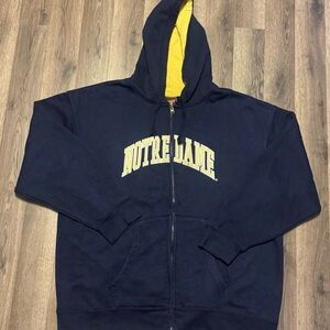 Notre Dame Navy Blue Zip Up Sweater